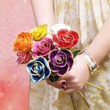Foleto 24k gold rose, real plated rose dipped roses flower with crystal stand, best gif. 22 24k Gold Dipped Roses Ideas Gold Dipped Gold Dipped Rose Rose