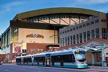Metro Light Rail Phoenix Arizona With Chase Field In Background Arizona Light Rail Photo