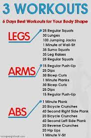 Start burning fat today right away, build your muscle and get awesome workouts by following our 8 best exercises to lose weight fast at home without equipment. 6 Days Workouts For Your Body Shape Fitness Body Fun Workouts At Home Workouts