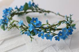 Blue Forget Me Not Hair Wreath Wedding Flower Bridal Hair Accessory Headpiece Flower For Hair Bridal Hair Accessories Flower Hair Wreaths Blue Flower Crown