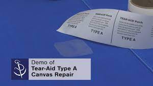 How To Patch Canvas Using Tear Aid Type A Youtube