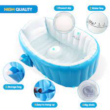Cherish these moments with your little one! Buy Inflatable Baby Bathtub With Air Pump Portable Toddler Bathtub Baby Bath Tub Foldable Shower Basin For Newborn Travel Bath Tub Baby Shower Gift Blue Online In Vietnam B088fxsw9y