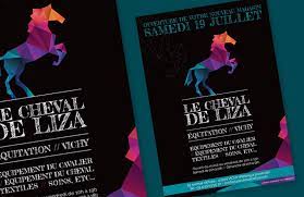 creation graphique d affiches pour l ouverture du magasin le cheval de liza agence de communication depliant cheval