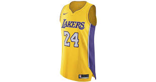 The first tribute is a snake wrapped around each player's jersey number on the side of the ring. Nike Kobe Bryant Icon Edition Authentic Los Angeles Lakers Nba Connected Jersey In Yellow For Men Lyst