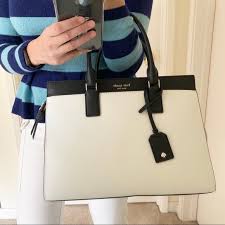 Free shipping & returns to all 50 states. Kate Spade Bags Kate Spade Large Cameron Satchel Beige Black Bag Poshmark
