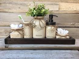 Toilet, sink, and tub are important items. Rustic Bathroom Decor Mason Jar Bathroom Set Bronze Oil Rubbed Bronze Farmhouse Bath Mason Jar Bathroom Farmhouse Bathroom Accessories Mason Jar Decorations