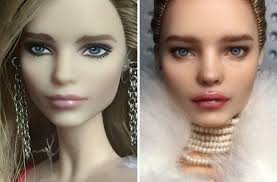 artist reshape dolls makeup to make