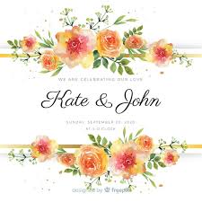 Können auch erwachsene blumen streuen; Aquarell Blumen Hochzeit Kartenvorlage Kostenlose Vektor