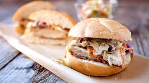 Crispy Baked Chicken Sandwich With Dill Pickle Slaw Recipe Tablespoon Com