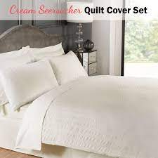Maybe you would like to learn more about one of these? Cream Seersucker Polyester Cotton Quilt Cover Set By Pride Hotel Collection Ebay