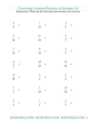 Convert Fractions To Decimals A Escuela