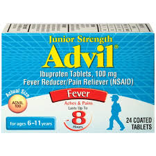 Advil Junior Strength Coated Tablets Fever Reducer Pain