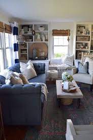 Designer Home Tour Featured On City Farm House Top Blogger For Better Homes And Garden Blue Sofas Living Room Farm House Living Room Blue Sofa Living