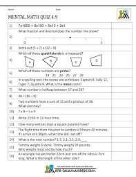 Grade 4 maths cambridge worksheets. Mental Math 4th Grade
