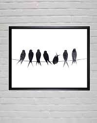 Black And White Printable Bird Pictures Birds On Wire Black And White Wall Art Minimalist Poster Black And White Wall Art Etsy Wall Art Bird Wall Art