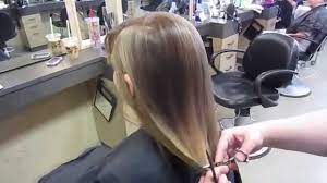 7 years ago | 21.4k views. Haircut On Long Blonde Hair Chopped Off To A Bob Hair Cut Youtube