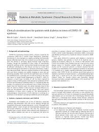 Pdf Considerations For Patients With Diabetes In Times Of Covid 19 Epidemic