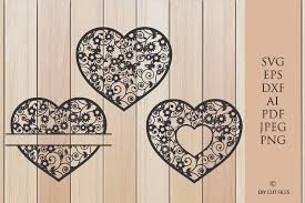 They are cut files with outlines to be used with silhouette cameo and cricut. Floral Heart Frame Paper Cut Template Graphic By Diycuttingfiles Creative Fabrica