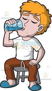 A Guy Drinking A Glass Of Water Men With Blonde Hair Guys Cartoon