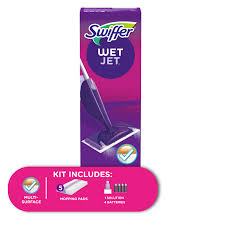 La lingette retient la poussière et la saleté pour ne pas qu'elles se redéposent Swiffer Wetjet Mop Starter Kit 1 Mop 5 Pads 1 Floor Cleaning Solution Walmart Com Walmart Com
