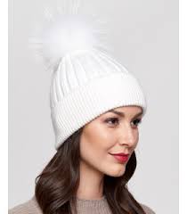 Coco Petal Rib Knit Beanie Hat with Finn Raccoon Pom Pom at Fur Hat World