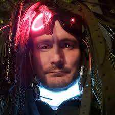 Gothic MissNeedles Android Cyberlox und Gummi Haarteile in ganz schwarz  unisex Cyberpunk Goth Industrial Fetisch Festival Halloween