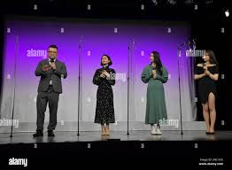 Japanese adult video actor Suzu Honjo attends a stage greeting for TV drama  