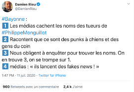 Il y a damien rieu et damien lefèvre (son vrai nom). Bayonne Expose En Photo Sur Les Reseaux Comme Etant L Un Des Assassins Un Homme Porte