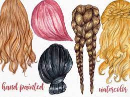 Hairstyles Clipart Girls Clipart Custom Etsy In 2021 Hair Clipart Hair Styles Girl Clipart
