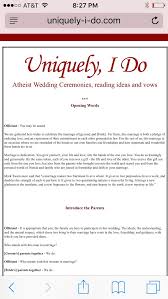 Wedding Atheist Wedding Wedding Vows