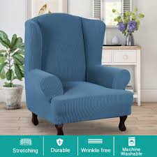 Gray white blue green black pink purple yellow maximum length: Armchair Slipcovers Home Kitchen Turquoize Stretch Wing Chair Slipcover Armchair Chair Slipcovers 1 Piece Spandex Fabric Wing Back Wingback Chair Slipcover With Elastic Bottom Spandex Jacquard Sofa Slipcover Wing Chair Khaki