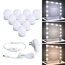 Buy products such as coolmade hollywood style led vanity mirror lights kit with 10 dimmable light bulbs, 2 color lighting modes. Vanity Lights 10 Pcs Led Vanity Makeup Light For Mirror Stick On Lights With Dimmable 3 Color Modes Light Bulbs In Bedroom Bathroom Dressing Room Mirror Not Included Walmart Com Walmart Com