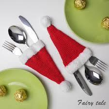 Christmas Cutlery Holders Knit Pattern Knitted Festive Etsy How To Make A Pom Pom Cutlery Holder Knitting Patterns