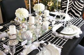 Black White Silver Holiday Table Celebrations At Home Christmas Table Decorations White Christmas Decor Christmas Table Centerpieces