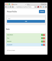 Type in a task or item or whatever you want into the input field and press add (or hit enter/return). Todo App With Reactjs Time To Hack