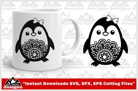 Download Cute Penguin Mandala Svg Design Digitanza