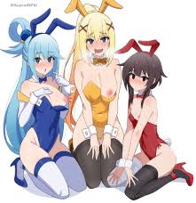 aqua (konosuba), darkness (konosuba), megumin, kagironsfw, 3girls - R34  Vault