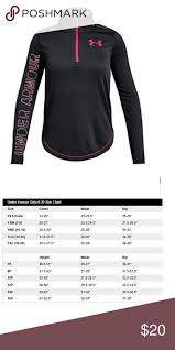 Under Armour Girls Black Quarter Zip Top S M New With Tags