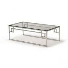 Original glass has chips to corners but new glass to be cut is included in purchase price. Kesterport Cendrine Glass Coffee Table Glass Polished Stainless Steel