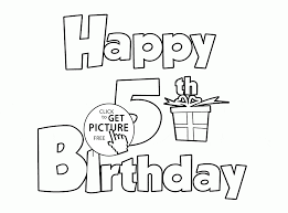 Happy Birthday Card Printable Coloring Happy 5th Birthday Letters Card Coloring Page For Kids Holiday Coloring Pages Pr Birthday Coloring Pages Happy Birthday Coloring Pages Coloring Birthday Cards