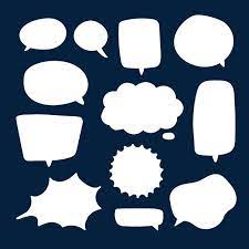 Blank White Speech Bubbles Thinking Talks Bubbling Chat Comment Comic Retro Shouting Voice Shapes Background Blank Boom Png And Vector With Transparent Back
