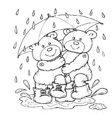 Coloring page, drawing, picture, school, education, primary school, educational image: Raining Day Coloring Pages Coloring Pages Kids 2019