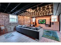 Exposed Beams Basement Lighting Basement Remodel Diy Basement Makeover Basement Remodeling