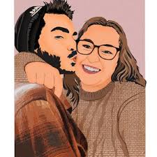 Custom Portrait, Couple Portrait, Valentines Day Gift, Personalised  Gift,gift for Her,digital Portrait, Couple Gift, Family Portrait