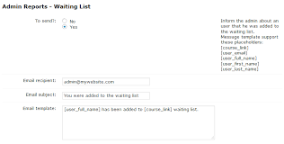 Basic and advanced settings from the template are copied into the newly created meeting. Course Catalog Waiting List Email Templates Creativeminds Products Documentation