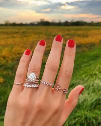 From Left To Right Tiny Line Band Criss Cross Diamond Band Stacked Baguette Diamo Emerald Engagement Ring Set Diamond Wedding Bands Emerald Engagement Ring