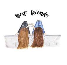 20 Trendy Hair Red Blonde Brown Black Friends Illustration Best Friend Drawings Friends Sketch
