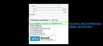 Best graduate or college student email signature should be precise and crisp.it should convey who you are and what you are looking for to your potential employers. Style Guide Templates E Mail Signature Ucla Samueli School Of Engineering