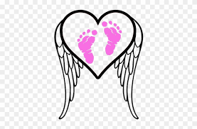 Download Pregnancy And Infant Loss Awareness Footprints Angel Wings Silhouette Free Transparent Png Clipart Images Download