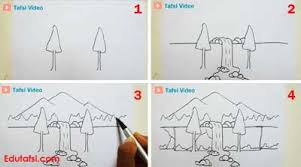 Ilustrasi pemandangan air terjun menggambar pemandangan menggunakan pensil mungkin sudah pernah dialami oleh. Menggambar Pemandangan Air Terjun Yang Mudah